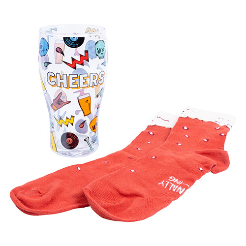 Craft Beer Socks &amp; Glass Set