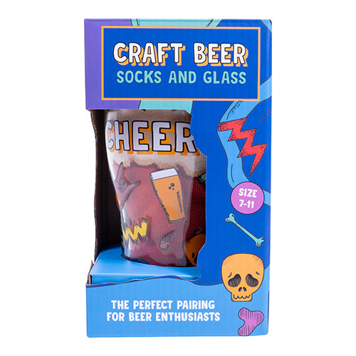 Craft Beer Socks &amp; Glass Set
