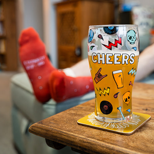 Craft Beer Socks &amp; Glass Set