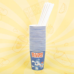 Fizz Creations SLUSH PUPPiE Stacked Paper Cups & Straws