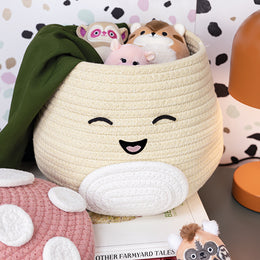 Squishmallows Malcolm the Mushroom Woven Storage Basket