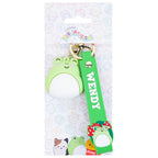 Squishmallows Wendy Wristlet Keyring 3D Keychain with Charm & PVC Wrist Strap.