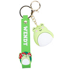 Squishmallows Wendy Wristlet Keyring 3D Keychain with Charm & PVC Wrist Strap.