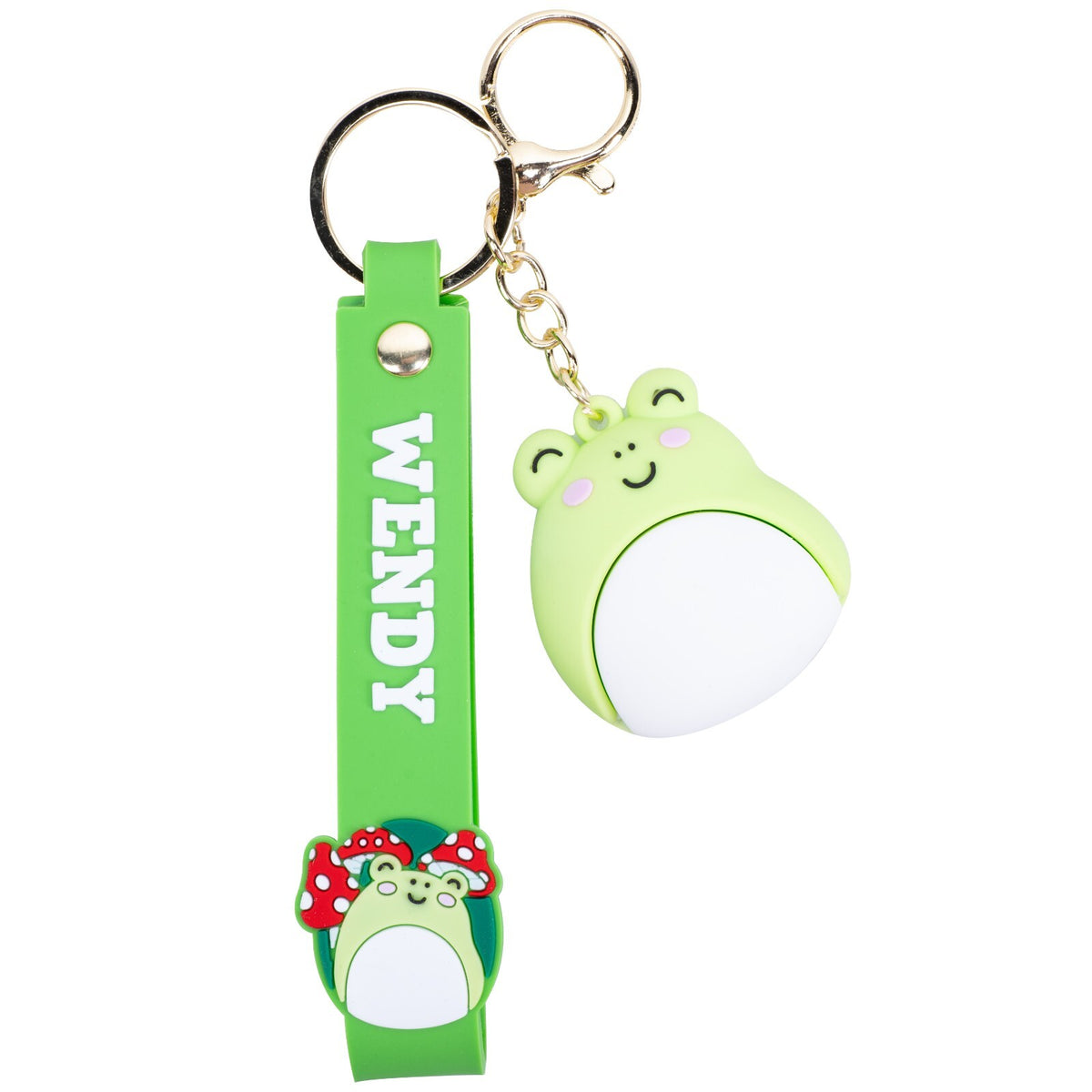 Squishmallows Wendy Wristlet Keyring 3D Keychain with Charm & PVC Wrist Strap.