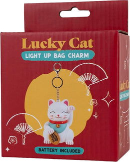Fizz Creations Lucky Cat Light Up Bag Charm Battery Powered Keyring
