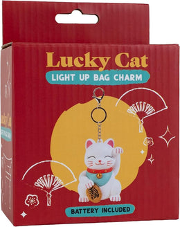Fizz Creations Lucky Cat Light Up Bag Charm Battery Powered Keyring