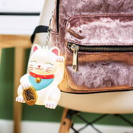 Fizz Creations Lucky Cat Light Up Bag Charm Battery Powered Keyring