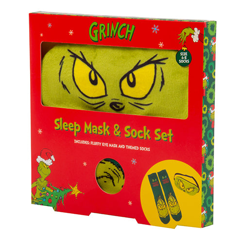 Grinch Sleep Mask and Sock Set